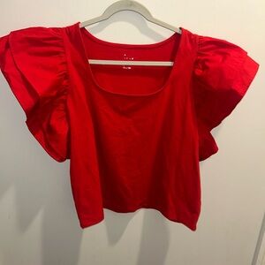 Target “A New Day” Red Flutter Sleeve Blouse